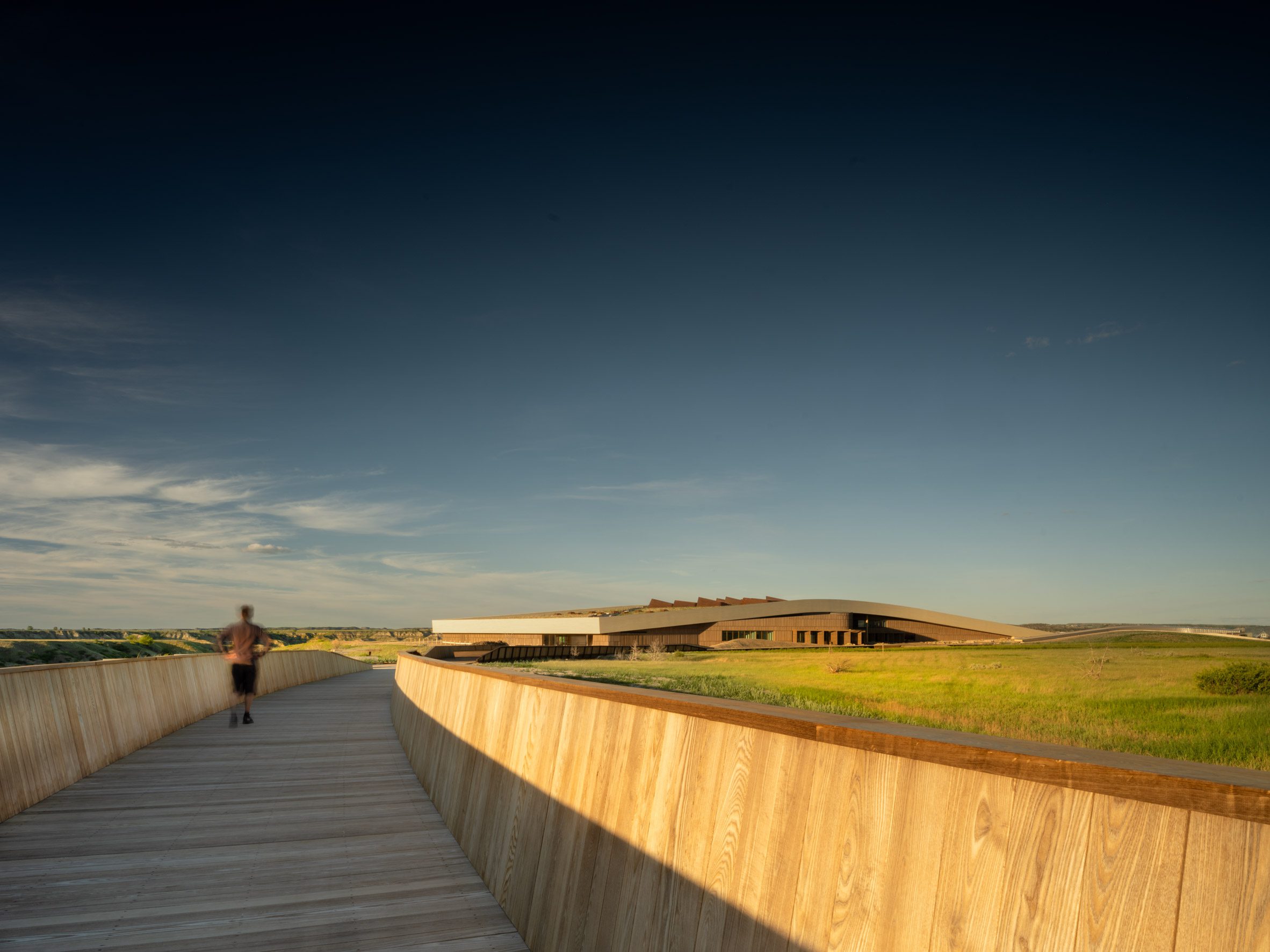 The Theodore Roosevelt Presidential Library by Snøhetta, set into the North Dakota Badlands