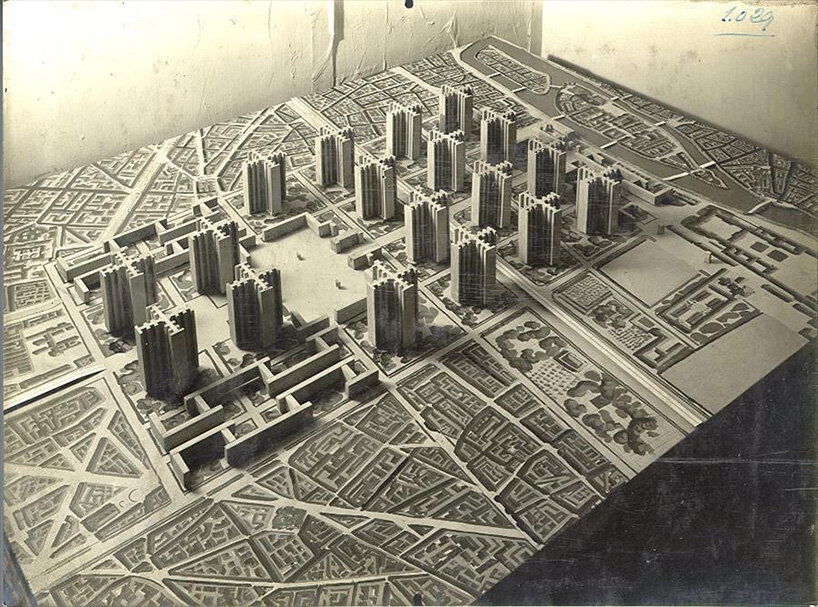 Plan Voisin, 1925: eighteen cruciform towers over cleared ground