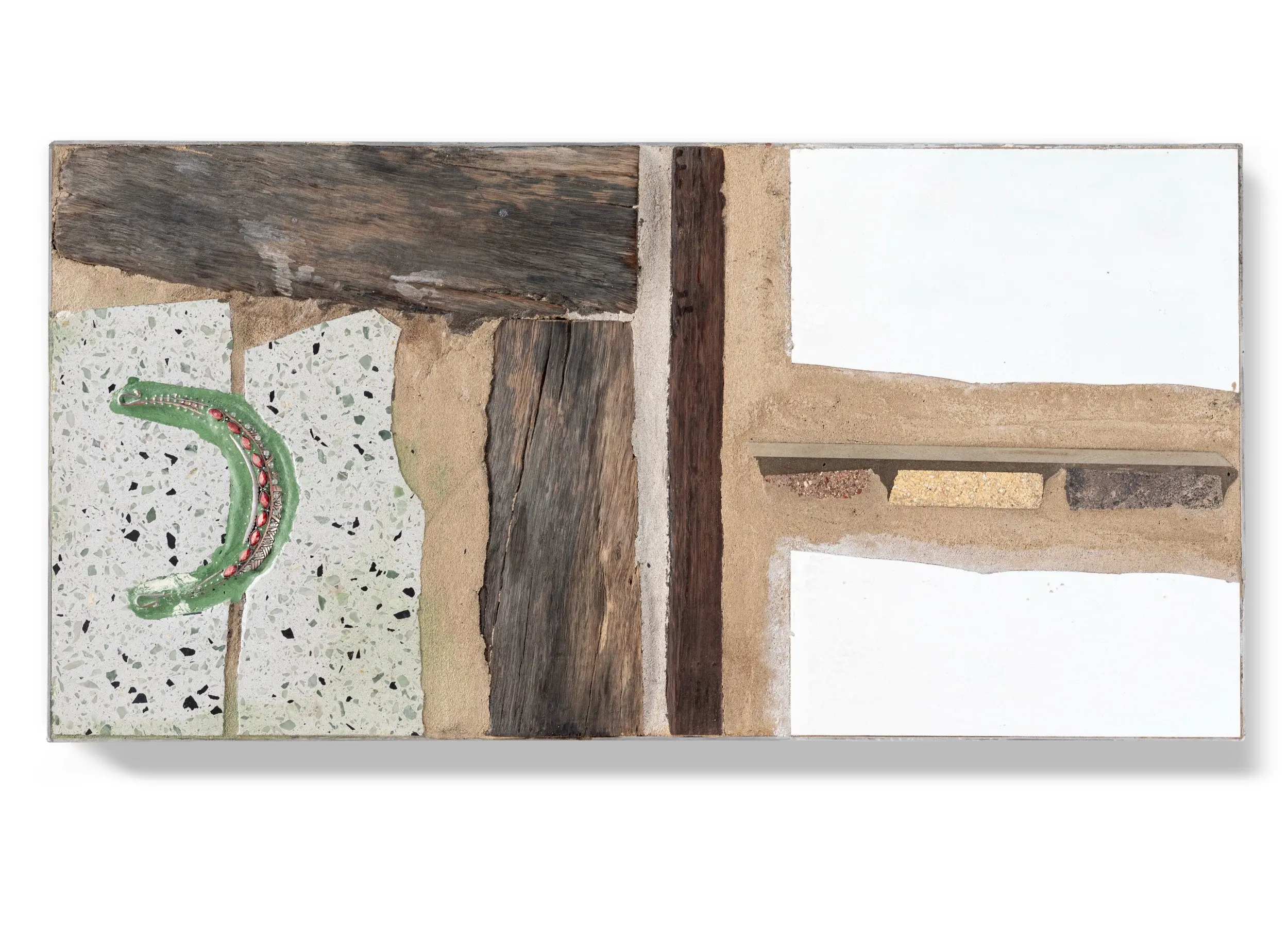 A second Piet paver, timber and terrazzo-like fragments in one field