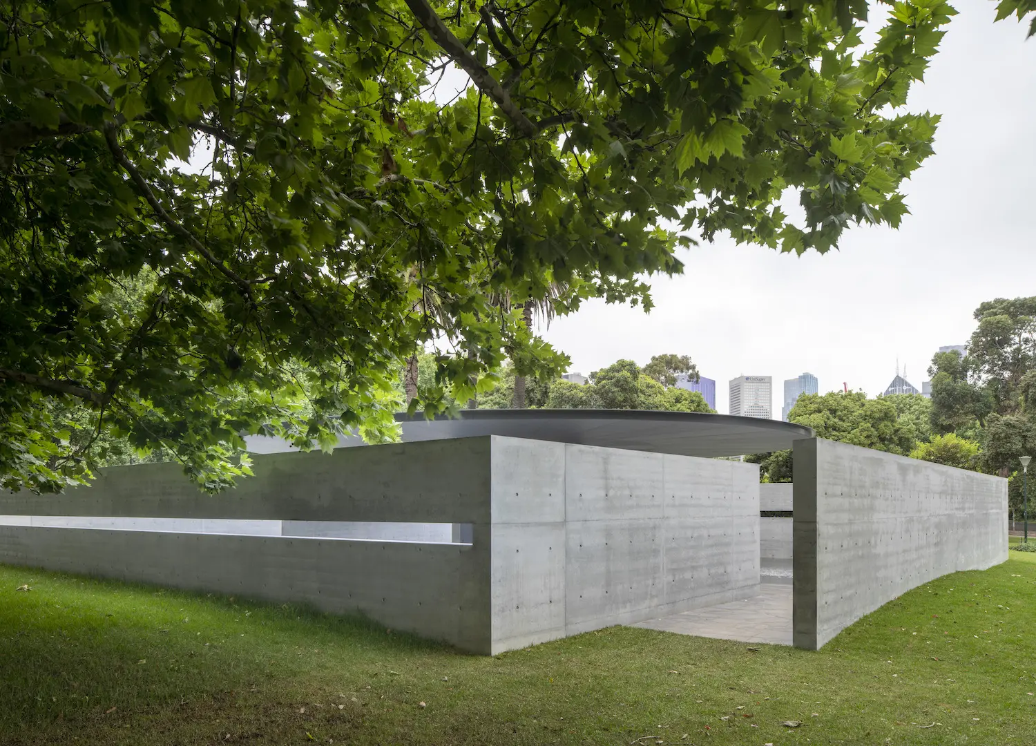 The reflecting pool and paved half