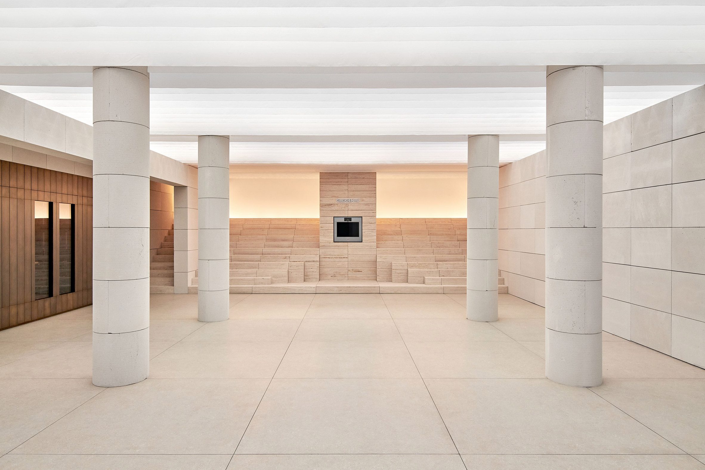 A view through the installation at Villa Necchi Campiglio.