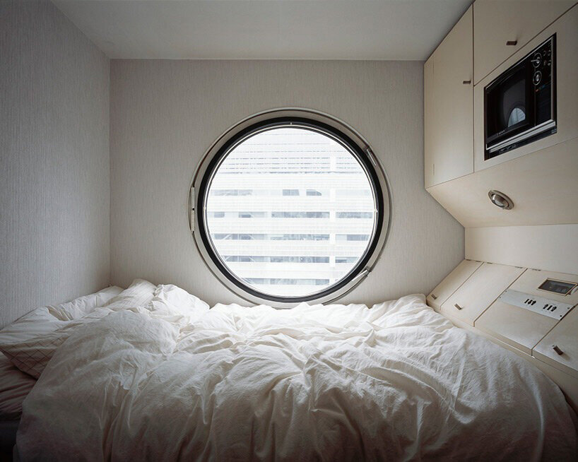 Interior of a capsule, ten square metres and a round window