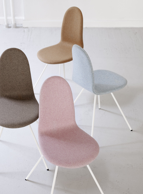 Tongue chair, single-form seat and back