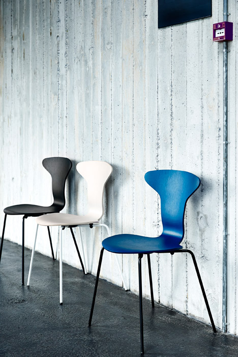 The Munkegaard chair, also known as the Mosquito, reintroduced by Howe