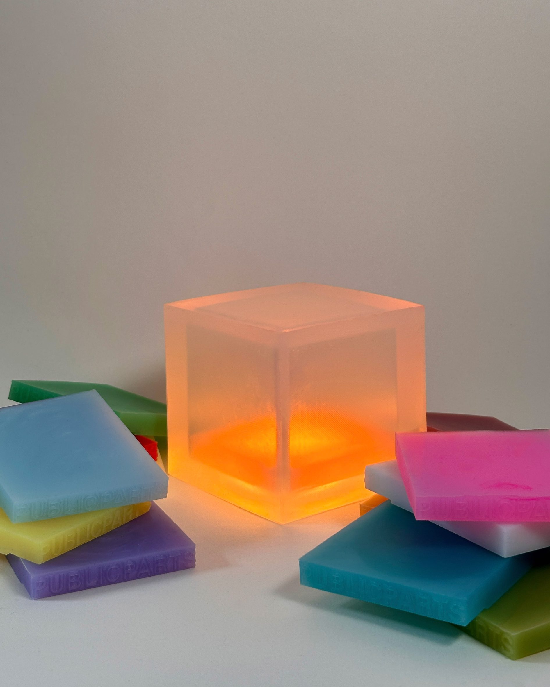 The Gel Lamp with an alternative coloured slide in place