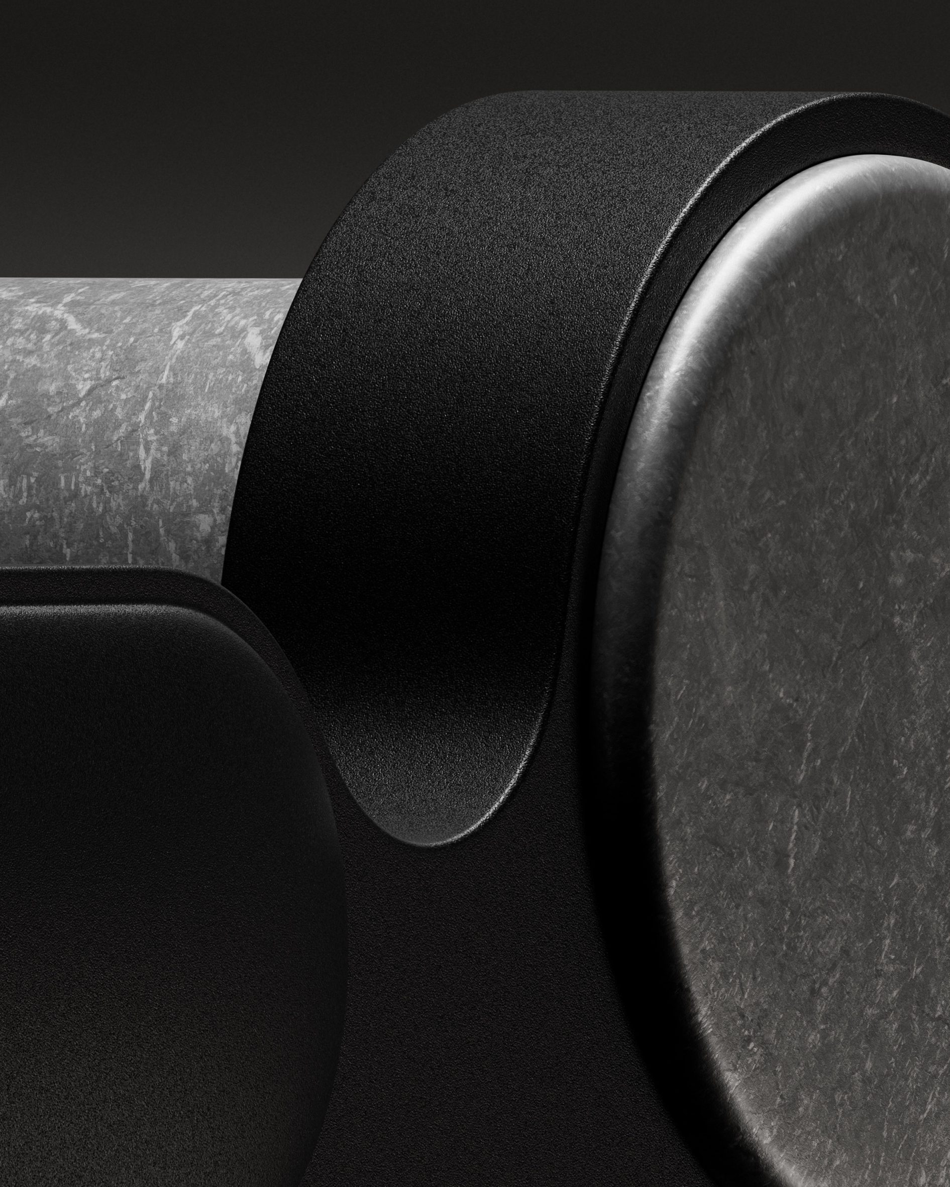 Detail of the Dieter Rams door handle showing the index-finger recess