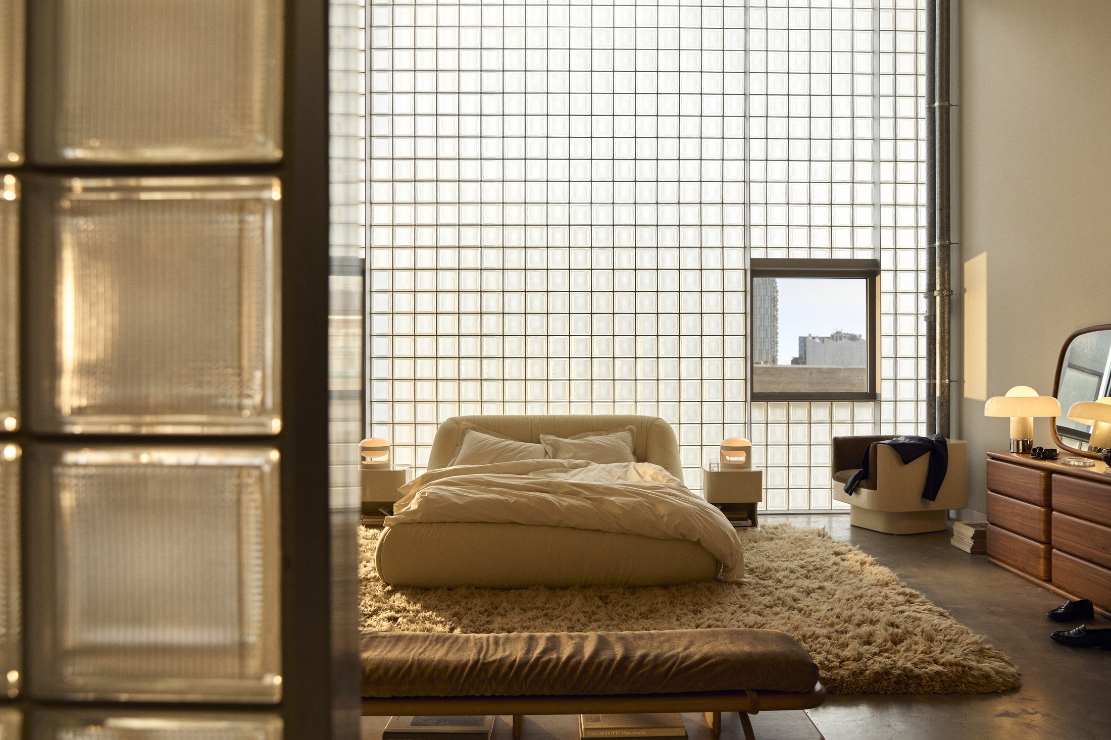 The Melt bed, with hand-applied ruching