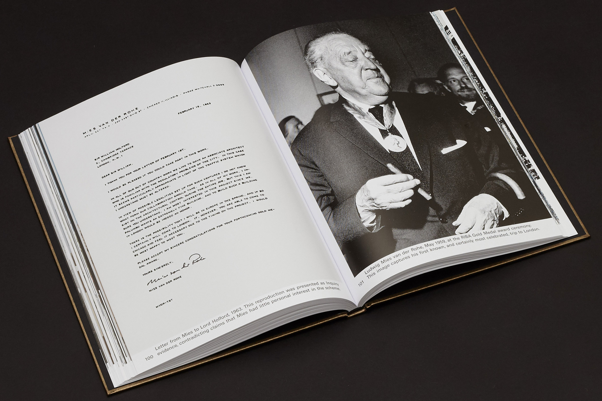 Letters and archival documents reproduced in Mies in London